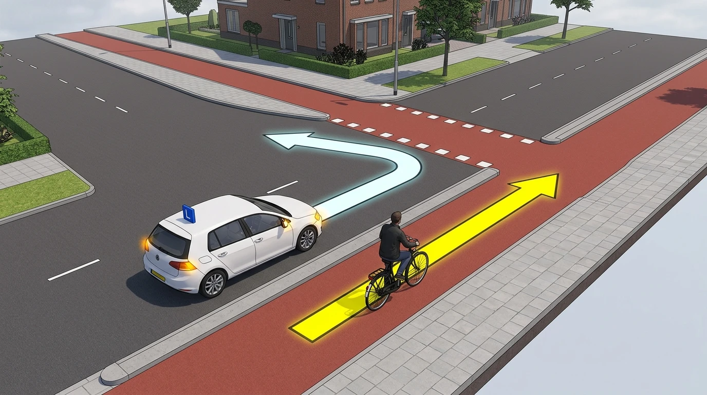 Realistic Dutch driving scenario photograph