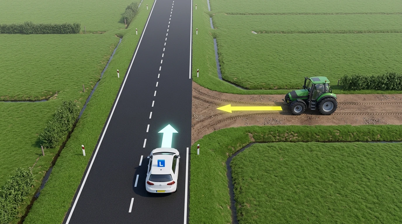 Realistic Dutch driving scenario photograph