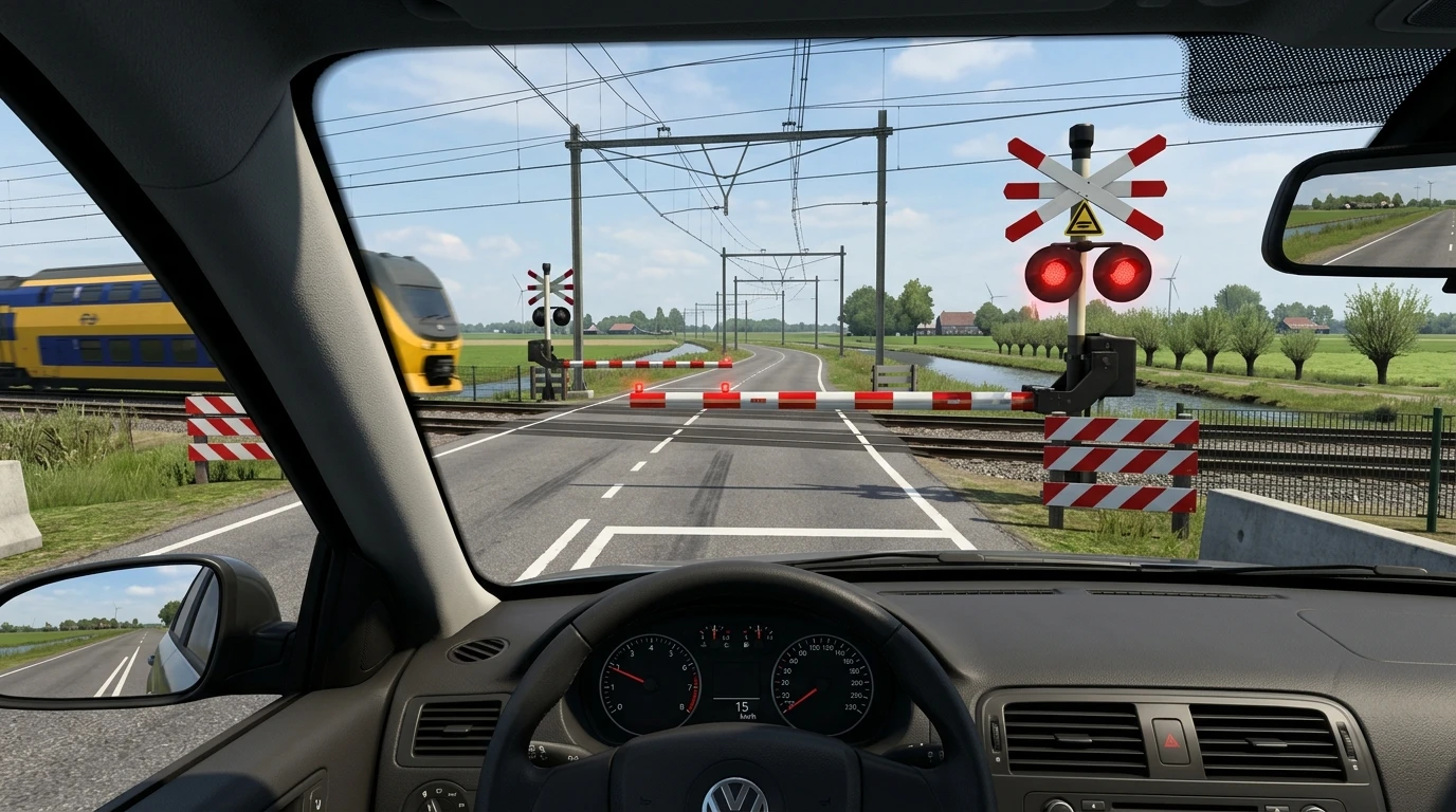 Realistic Dutch driving scenario photograph